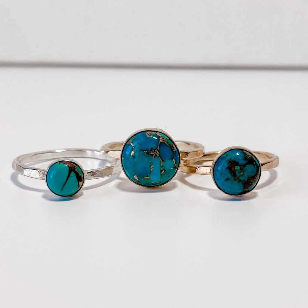 10MM Copper Turquoise Ring