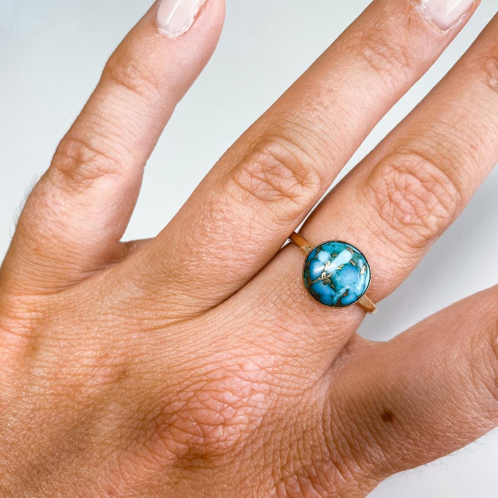 10MM Copper Turquoise Ring